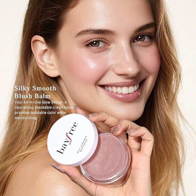 bayfree Multi Glow Balm, Cream Blush for Cheeks, Blush Balm Face Makeup, Radiant Finish, Hydrating, Creamy, Lightweight & Blendable Color, Face Makeup 0.63 Oz