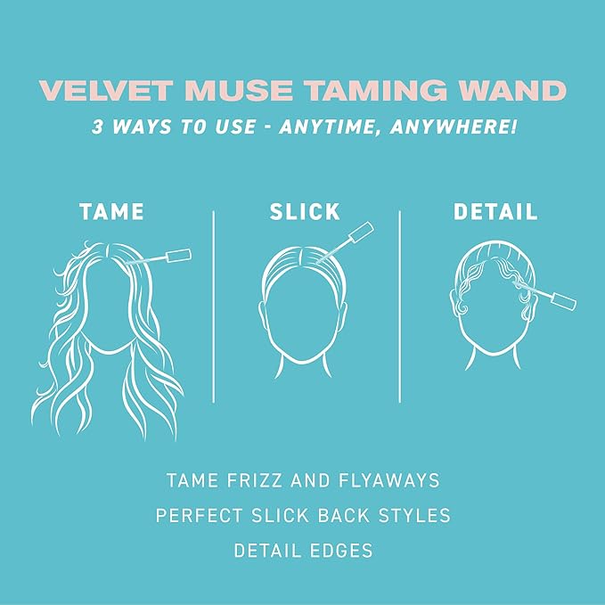 IGK Good Behavior Velvet Muse Frizz and Flyaway Hair Taming Wand - On-the-go styler with 24-Hour frizz control, 0.46 FL Oz