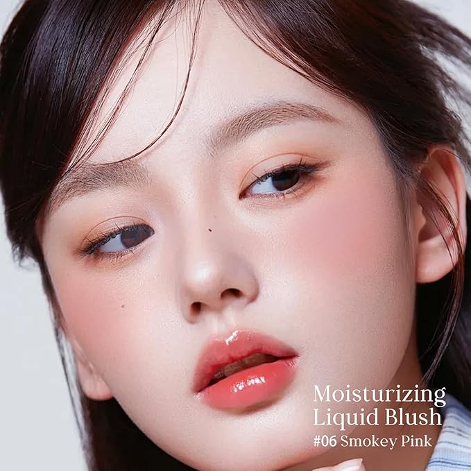 KYDA Moist Pink Liquid Blush, 0.88 oz, Natural Dewy Cheek Color with Hydrating Formula, Long-Lasting Face Blusher for Natural Glow Cheeks, Lightweight Buildable Smooth Coverage, Smokey Pink