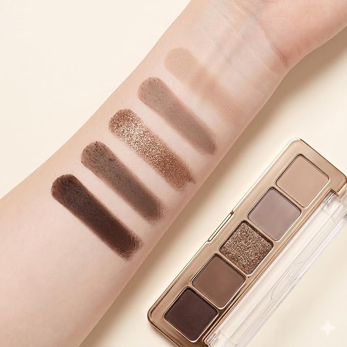 Erinde Cool Beige Taupe Brown Eyeshadow Palette, Matte & Shimmer Nude Neutral Eye Shadow Palettes Blendable Long-Lasting Everyday Eye & Contour Makeup Palette for Blue, Green Brown Eyes, 01