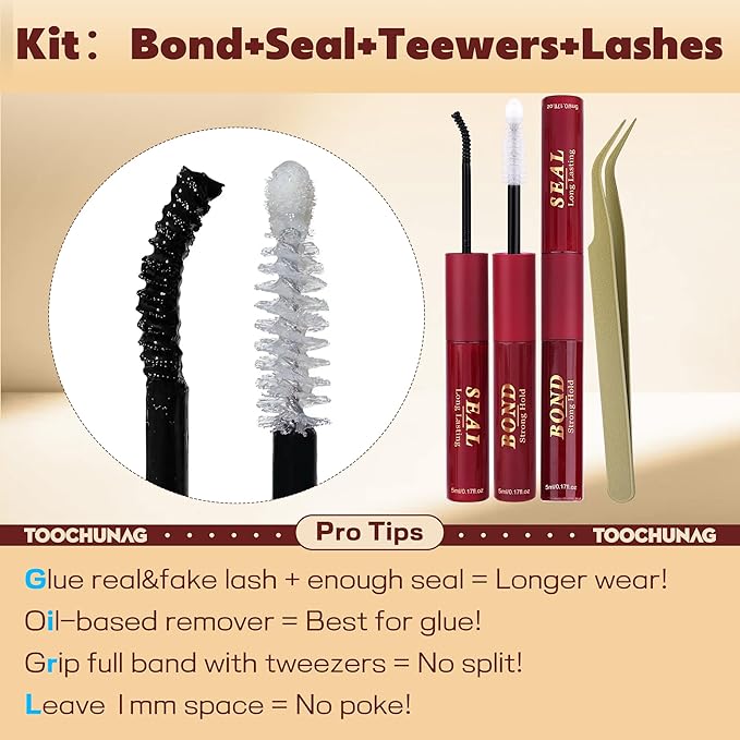TOOCHUNAG Lash Clusters Kit 192pcs Anime Lashes Extension Kit Manga Cluster Eyelash Extensions 12-18mm D Volume Eyelash Clusters Fluffy Cluster Lashes Kit with Waterproof Bond and Seal and Tweezers