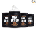 Body Prescriptions Men’s Exfoliating Body Scrub – Ultimate Skin Cleansing Wash in Jar with Twist-Top Lid, For All Skin Types, 21 Ounce (Pack of 4), Mahogany