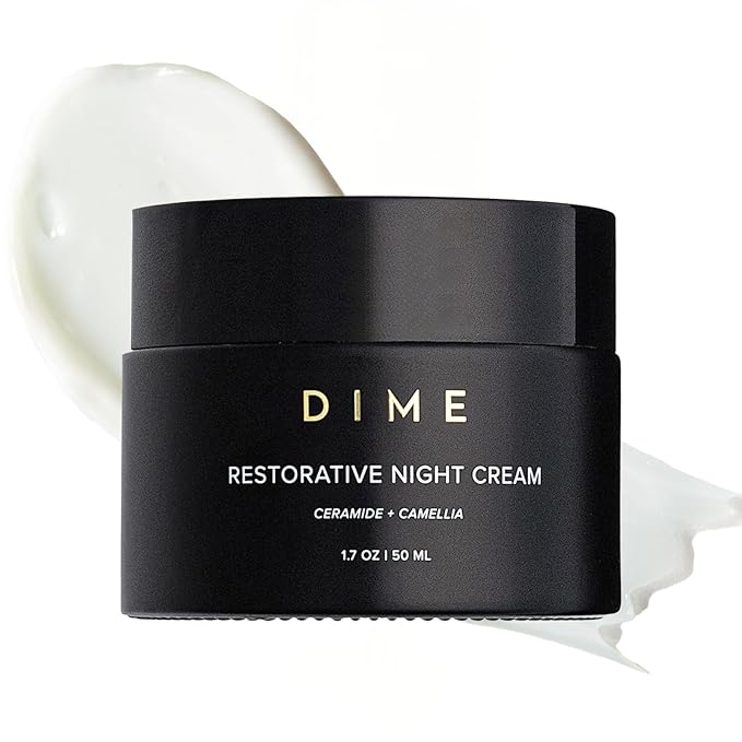 DIME Beauty Restorative Night Cream - Anti-Aging Face Moisturizer with Ceramides, Peptides, Sea Buckthorn and Squalane, Hydrating for Fine Lines and Wrinkles, Vegan, Cruelty-Free, 1.7 oz / 50 ml