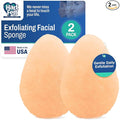 HartFelt 2ct Tear Drop Gentle Face Scrubber for Women | Reusable Facial Sponges for Daily Cleansing | Facial Exfoliating Pads for Removing Dead Skin, Dirt & Makeup | Made in USA