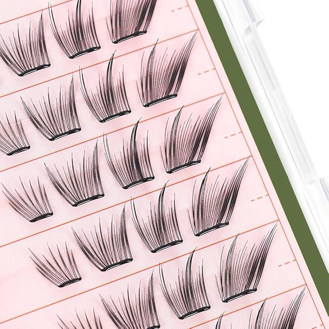 CORINGCO Toktok Hara Light Self Adhesive False Eyelashes, Natural Look, No Glue Needed, Assorted Set of 9/10/11mm, Reusable Lash Clusters Kbeauty (Cats)