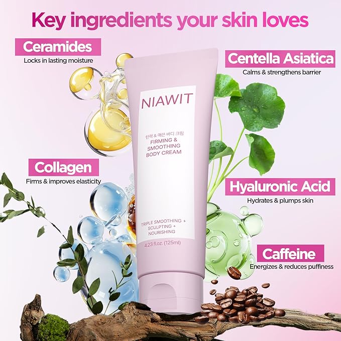 Firming Smoothing Body Cream – Targeted Anti-Cellulite & Skin Sagging Care, Advanced Tightening Cream for Thighs, Stomach & Butt | Visible Lifting, Sculpting & Anti-Aging Moisturizer