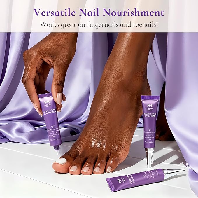 Nail & Cuticle Cream with Keratin, Biotin & Ceramides – Non-Greasy Deep Hydration, Strengthens Nails & Softens Cuticles, 15ml(Pack of 2)