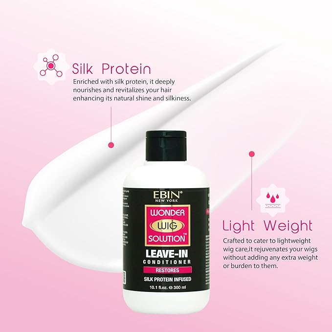 Wonder Wig Solution Leave-In Conditioner Cream 10.1oz for Wig | Restoring Damaged Hair and Anti-Frizz with Silk Protein Infused Formula, Adds Shine & Dentangles, Gives Moisture with Bamboo Extract