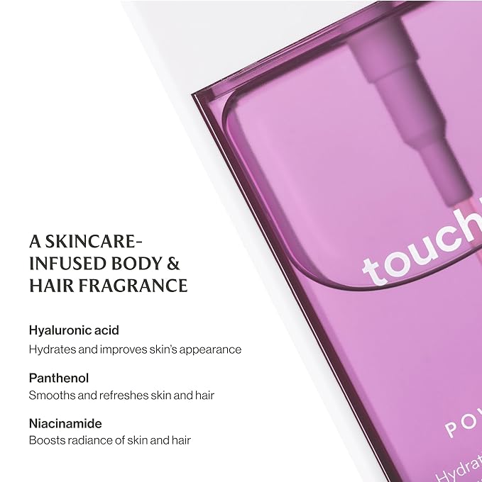 Touchland Hydrating Body & Hair Fragrance Mist – Cashmere Woods – 2 FL OZ Travel Size Perfume Spray – Notes of Sweet Cream, Vanilla, Jasmine and Cashmere Woods