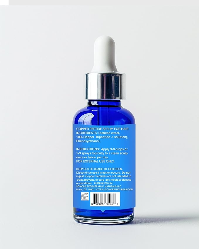 Copper Peptides for Hair Growth - Ultrastrong 10% Copper Peptide Serum for Hair Liposomal 7x Absorption - MADE IN USA