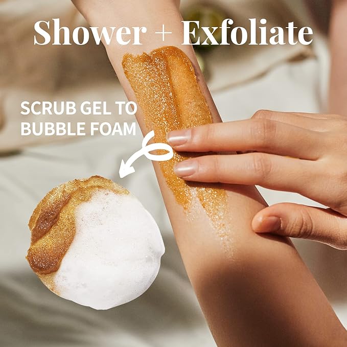 PLU Original Korean Walnut Body Scrub Polish - White Musk - Exfoliating & Hydrating Glow for Smooth, Radiant Skin Texture - Soft Musk Scent, 7.05 oz.