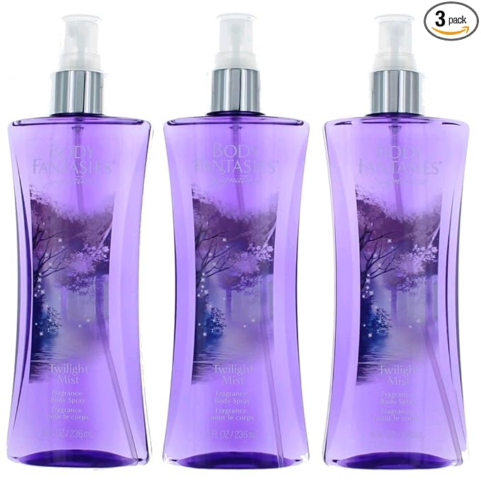 Twilight Mist by Body Fantasies, 3 Pack 8oz Fragrance Body Spray Women