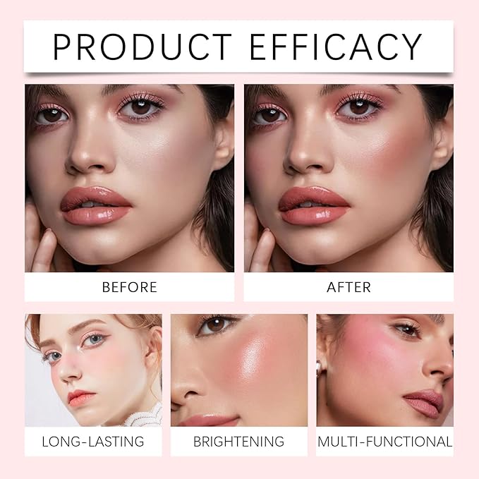 Liquid Blush for Cheeks, Blush Beauty Stick With Soft Cushion Applicator For Radiant, Flushed Cheeks, Infused With Squalane, Vegan & Cruelty-free, Rose