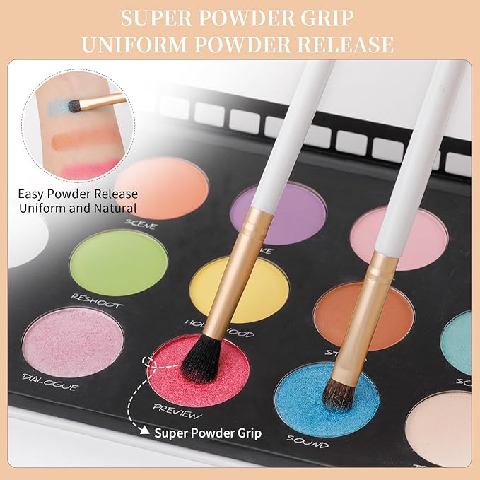 DUcare Eye Makeup Brush Set, 6 Pcs Professional Eyeshadow Blending Makeup Brushes for Concealer Eyebrows Eyeliner, Soft Hairs & Wood Handle, White