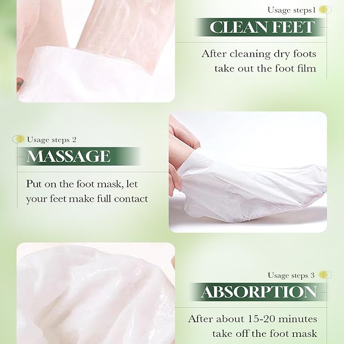 Moisturizing Aloe Vera Foot Mask with Aloe Vera and Hyaluronic Acid, Hydrating Masks for Dry Cracked Feet, Dry Skin Moisturizer Exfoliating Mask for Soft and Smooth Feet - Men Women - 3 Pack
