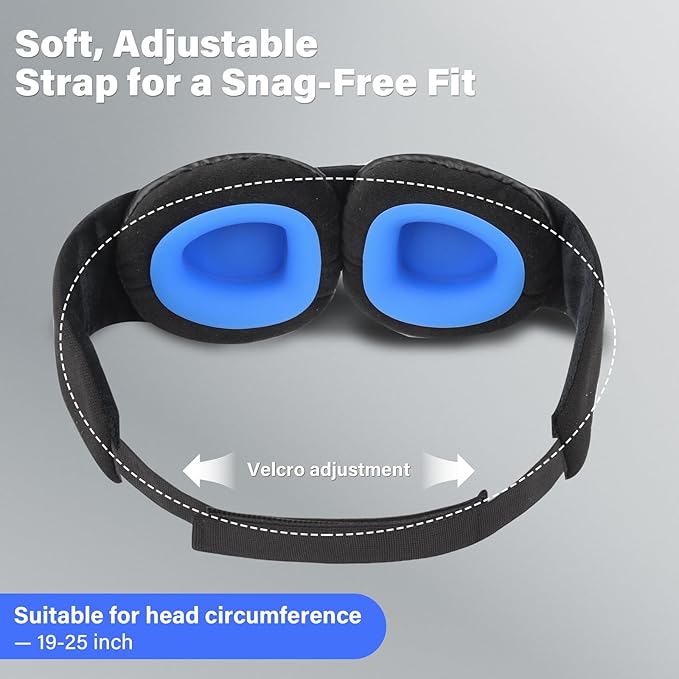 2026 Upgraded Sleep Mask for Dry Eyes, Moisture Goggles for Dry Eye Night, 100% Blackout Hydrating Sleep Goggles, Adjustable Strap, Soft Reusable Eye Mask for Sleeping & Travel, Black