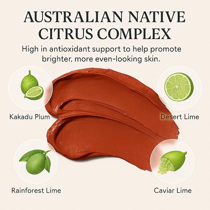 Australian Red Clay Face Mask, Mineral-Rich Detox Mud Mask with Kakadu Plum, Rainforest Lime, Caviar Lime ＆ Desert Lime Extracts (1)
