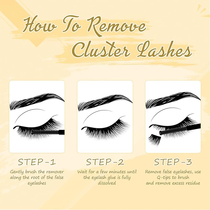 QUEWEL DIY Eyelash Extensions Kit, 144 Pcs Lash Clusters, Cluster Eyelashes Applicator Tool, Super Hold Cluster Lashes Bond and Seal, Clusters Lash Glue Remover Easy to Use at Home(QU-H-DH-02)