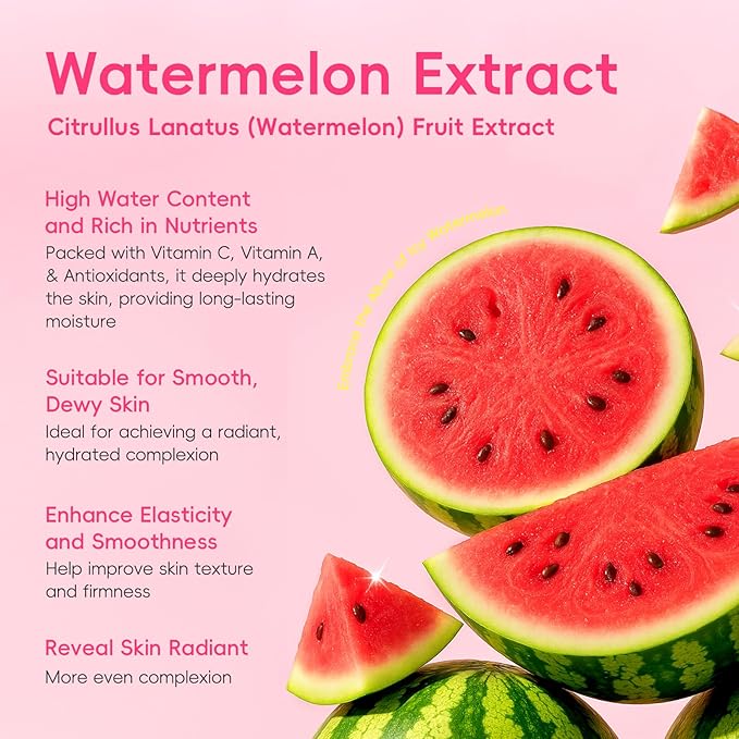 QUIYUM Watermelon & Niacinamide Skin Care Set, Beauty Facial Skincare Products, Routine Skincare for Teens, Nourishing, Hydration, Glow Up, Trendy Stuff for Girls with 3PCS, Birthday Mother's Day Gift