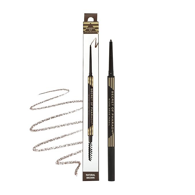 EBIN NEW YORK Micro Brow Pencil Natural Brown – Fine Tip Brow Pencil with Smooth Application & Built-In Blending Brush