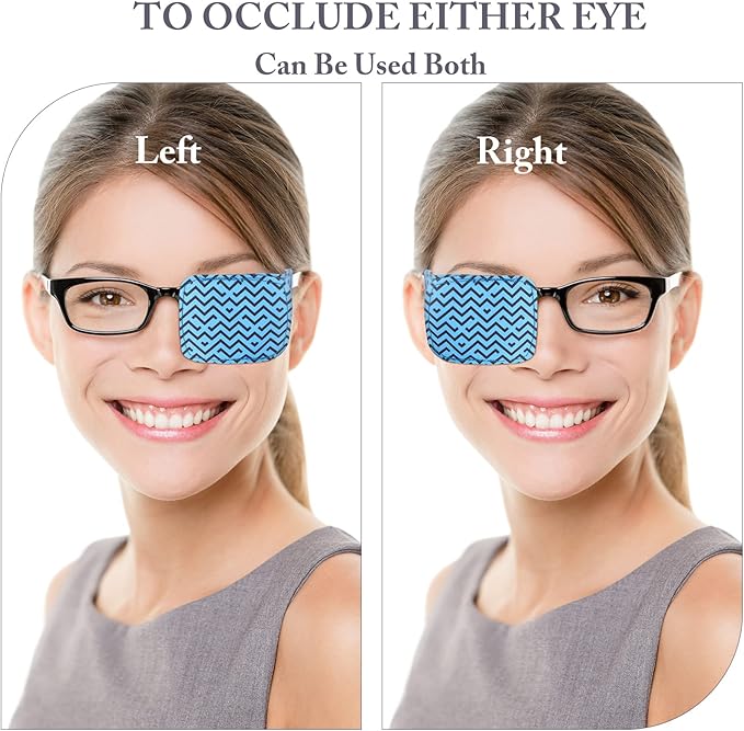 Sosation 10 Pcs Eye Patches for Adult Left Right Eye, Eyepatch for Glasses, Mixed Styles