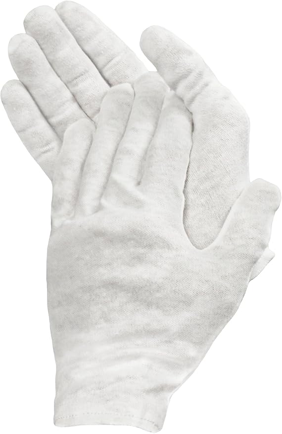 Eurow Moisturizing Gloves for Dry Cracked Hands, Overnight Healing Cotton Gloves Lock in Lotion for Eczema, Psoriasis, Skincare Relief, Reusable Unisex Fit, 2 Pairs, White
