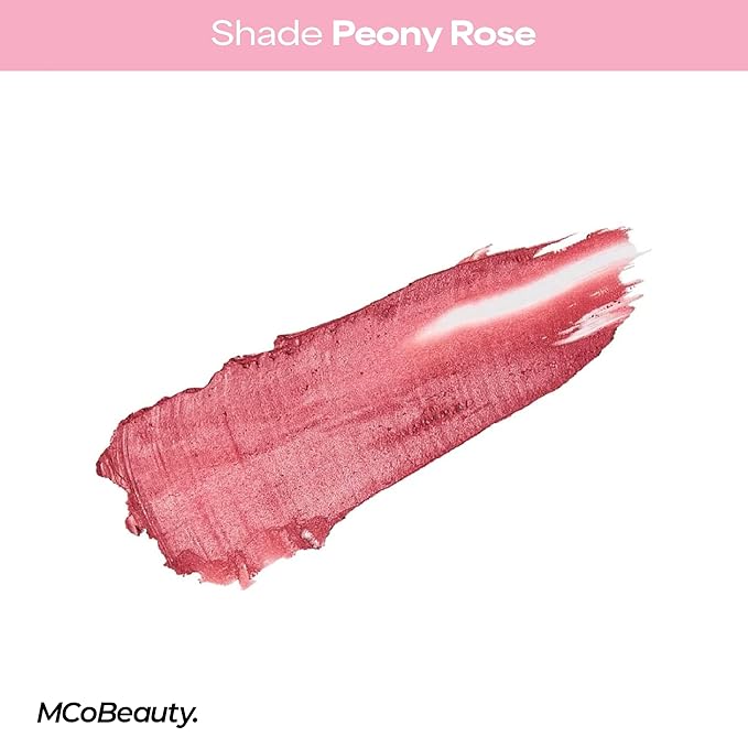MCoBeauty Baby Face Cream Blush Stick - Peony Rose - Pink Multiuse Buildable Lip and Cheek Color Balm for a Radiant Dewy Glow - Face Makeup with Jojoba Seed Oil Coconut Oil - Vegan & Cruelty Free