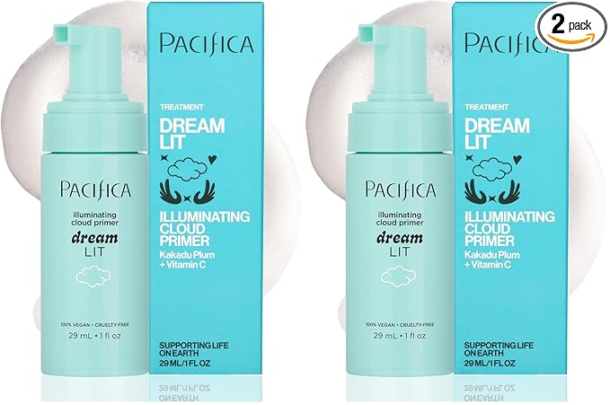 Pacifica Dreamlit Illuminating Foaming Primer with Vitamin C & Hyaluronic Acid – Hydrating Brightening Face Makeup Base for Glowing, Long-Lasting Foundation Wear – 1 fl oz Clean Beauty Vegan Formula