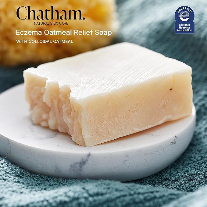 Chatham Natural Skin Care Eczema Relief Oatmeal Soap, Soothing oatmeal bath, treatment for eczema rosacea, psoriasis
