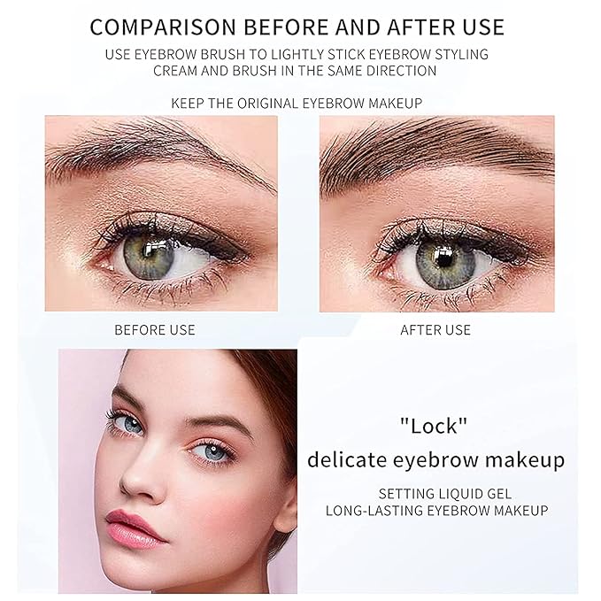 DAGEDA 2Pcs Dark Brown Brow Gel, Eyebrow Setting Gel, Waterproof and Sweat-Proof, Eyebrow Repair Liquid for Brows Styling 1.81oz
