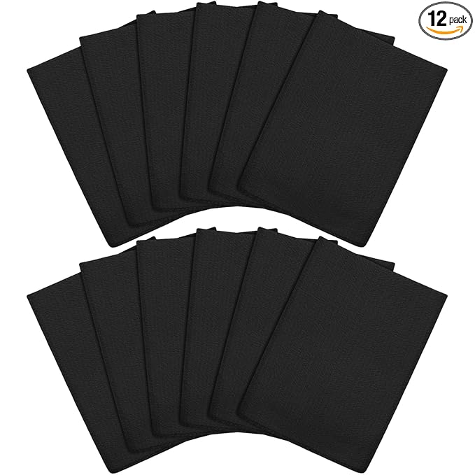 Tatuo 12 Pieces Korean Exfoliating Mitt Glove Italy Towel Body Skin Scrubber Exfoliating Scrubber for Remove Dead Skin Washcloth Korean(Large,Black)