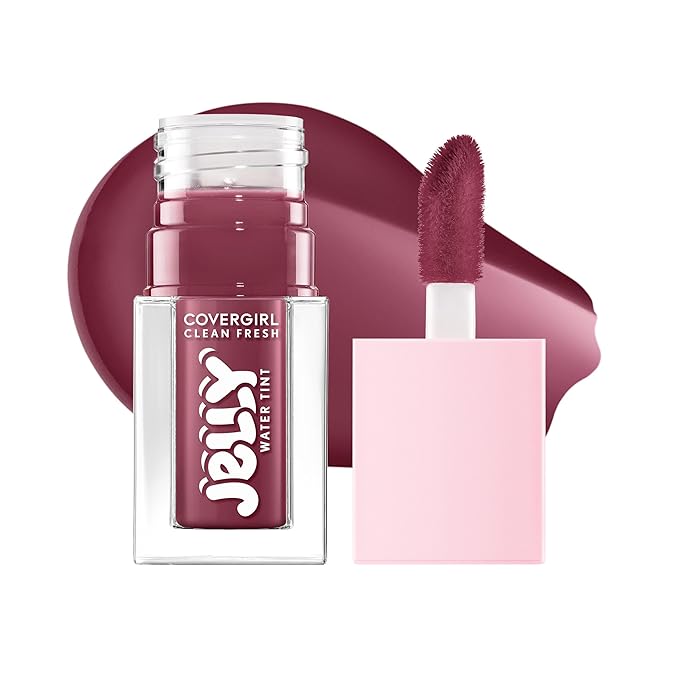 COVERGIRL Clean Fresh Jelly Water Tint, Lip & Cheek Tint, Transfer-Proof, Hydrating - 60 Berry Wiggle (Violet Plum)