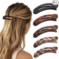 5 Pcs Flat Hair Clips, Medium Lay Flat Claw Clips for Women Girls,Strong Hold Non-slip Hair Claws for Thick Thin Hair(Matte Black&Tortoise Shell)