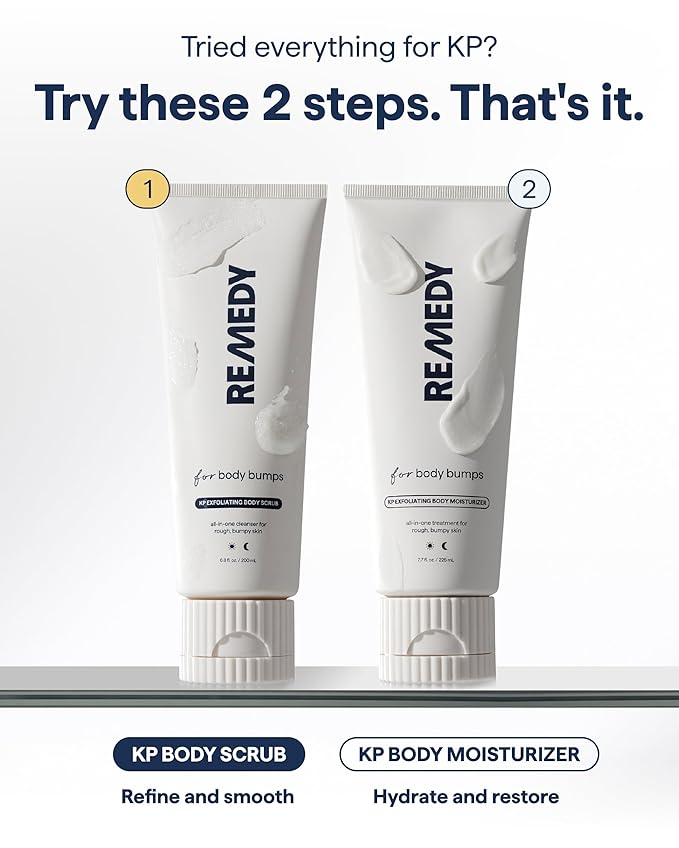 Remedy KP Exfoliating Body Scrub | Keratosis Pilaris and Chicken Skin Treatment with Fine Sugar, Glycolic Acid, Lactic Acid and Squalane | Exfoliating Scrub | By Dermatologist Dr. Shah, 6.8 fl oz