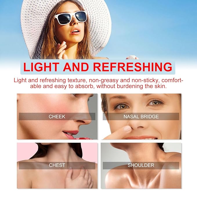 2PC Sheghy Cotton Soft Sun Stick SPF50+, Korean Skin Care Sunscreen Stick,Lightweight Hydrating Tinted Facial Sunscreen,Moisturizing Protector Solar Sunblock for Face and Body,Refreshing & Non-Greasy
