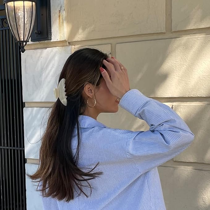 Luxury Creme Claw Clip for Women | Our Large 4 Inch Hair Clip Creates Beautiful Half Ups, Secure Updos & Chic Daily Styles | Premium Acetate Claw with Secure Hold & Snag Free Teeth for Easy Styling