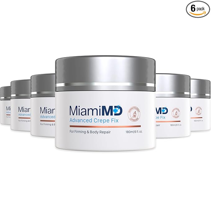 MiamiMD Advanced Crepe Fix 180ml (6fl oz) Anti Aging and Skin Firming Cream For All Skin Types - Cruelty Free - Paraben Free Skin Care - 6 PACK