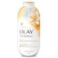 Olay Body Wash for Women, Fresh Radiance, 24/7 Skin-Loving Freshness, Visibly Radiant, Plant Based Cleansers, Vitamin B3 & Antioxidant Blend, All Skin Types, Vanilla Blossom & Apricot Scent, 22 fl oz