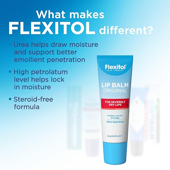 Flexitol Original Lip Balm, Intensive Moisture Restore for Dry, Chapped Lips, Long-Lasting Hydration, 3 Pack (0.35 oz Each), 1.05 oz Total