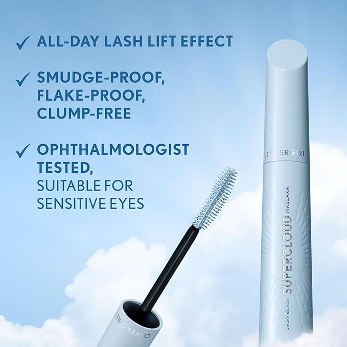 CoverGirl Lash Blast Supercloud, 815 Brown, Mascara, Long-Lasting, No Clump or Smudge, Doesn't Flake, Vegan, 0.33oz