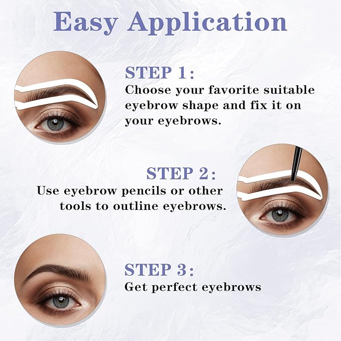 Eyebrow Tape, 30Pairs Eye Brow Stencil Adhesive Eyebrow Stencil Stickers Disposable, Airbrush Eyebrows Stencils Mapping Guides Brow Template for Older Women Tinting