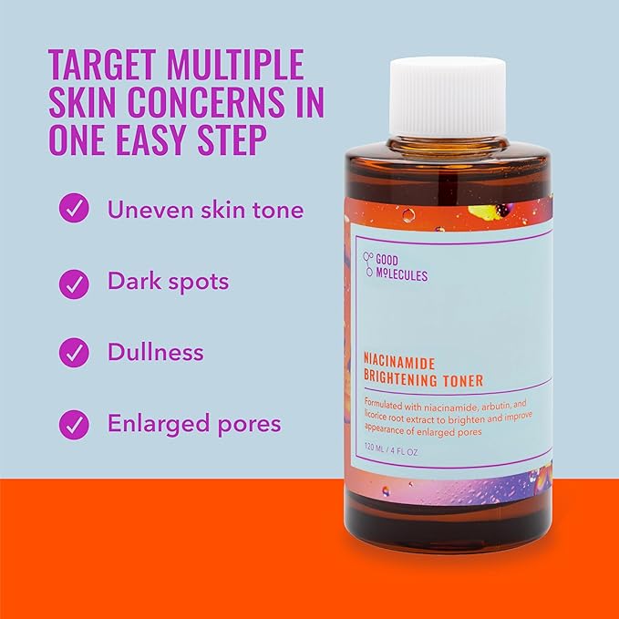 Good Molecules Niacinamide Brightening Toner Pack 2 – 120 ml / 4 fl oz Each | Facial Toner with Niacinamide & Arbutin for Even-Looking Skin