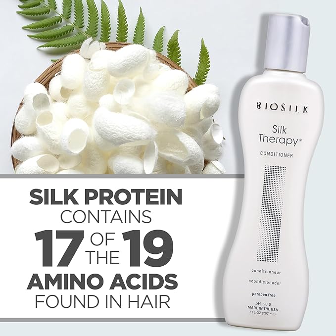 BioSilk Silk Therapy Conditioner, Moisturizes & Conditions Hair For Incredible Shine, Sulfate, Paraben, & Cruelty-Free, 7 Oz