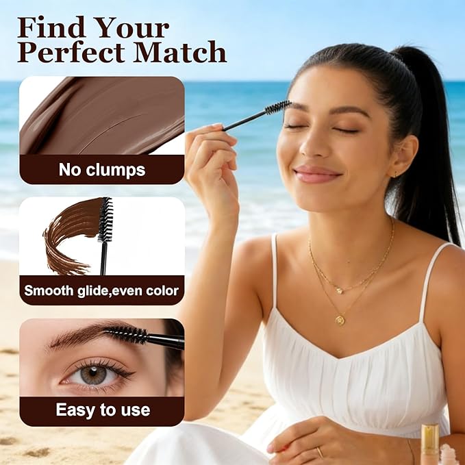 Long-lasting Waterproof Smudge-proof Liquid Eyebrow Gel/Tint, Sweatproof Eyebrow Dye Cream - Multifunctional Brow Definer for Salon Use, Eyebrow Dye for Women （BROWN）
