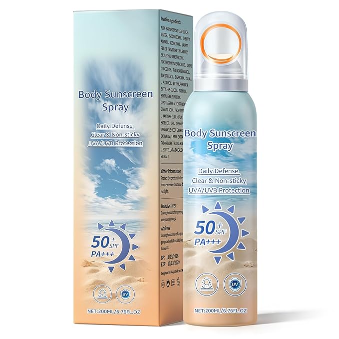 Mineral Sunscreen Spray SPF 50, Zinc Oxide Sunscreen Spray for Face & Body, Broad-Spectrum UVA/UVB Protection Sunscreen Mist Lightweight, Water-Resistant, Non-Greasy, 6.76 Fl Oz