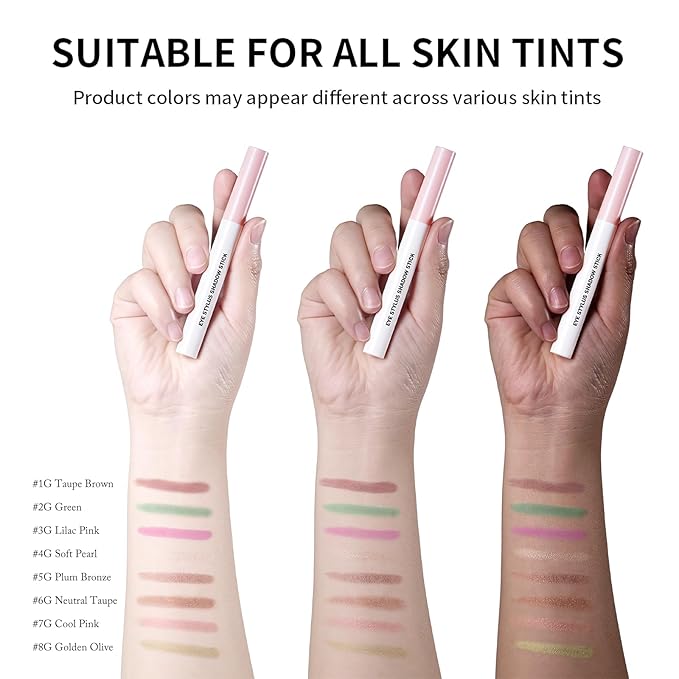 Golden Olive Shimmer Eyeshadow Stick, Cream Eye Shadow Stick Waterproof Long Lasting Multi-Use Eyeliner Pencil, Smooth Blendable High Pigmented Eye Crayon Defines & Lines Eyes for Bold Looks