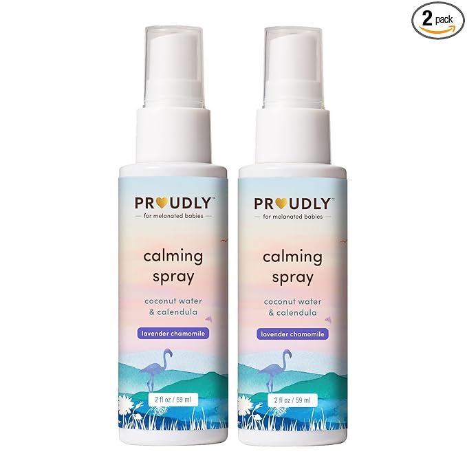 PROUDLY Baby Calming Spray with Lavender & Chamomile Essential Oils — Bedtime Sleep Mist for Newborns, Infants & Toddlers, Room, Linen & Skin Spray, No Synthetic Fragrance, 2-Pack (2 oz)