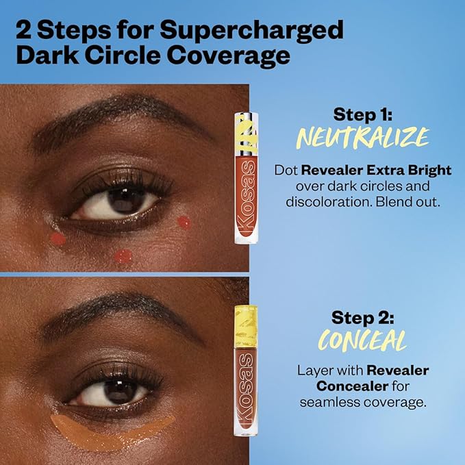 Kosas Revealer Extra Bright Color Corrector – Full Coverage Under Eye Corrector for Dark Circles, Supernatural