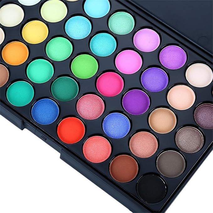 40 Colors Rainbow Makeup Eyeshadow Palette - Professional High Pigmented Matte Glitter Colorful Pallet, Waterproof Long Lasting Eye Shadow Powder