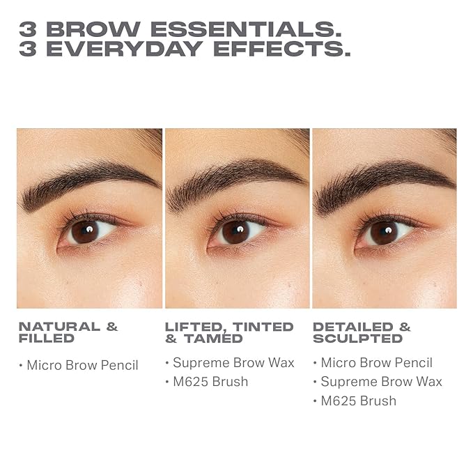 Morphe High Archiever Everyday Essentials Brow Kit - Precision Micro Eyebrow Pencil, Tinted Sculpting Brow Wax & 3-in-1 Brush for Shaping, Filling & Defining - Chocolate Mousse (3 Count)